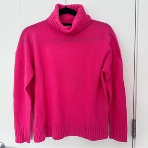 360 Cashmere Pink Turtleneck Sweater 100% Cashmere XS Relaxed Fit Luxury Knit